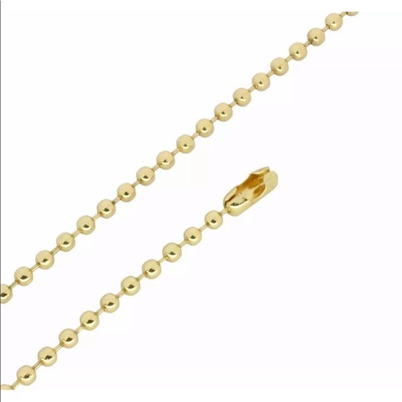 14k Gold Finish 3.2mm Round Ball Chain
